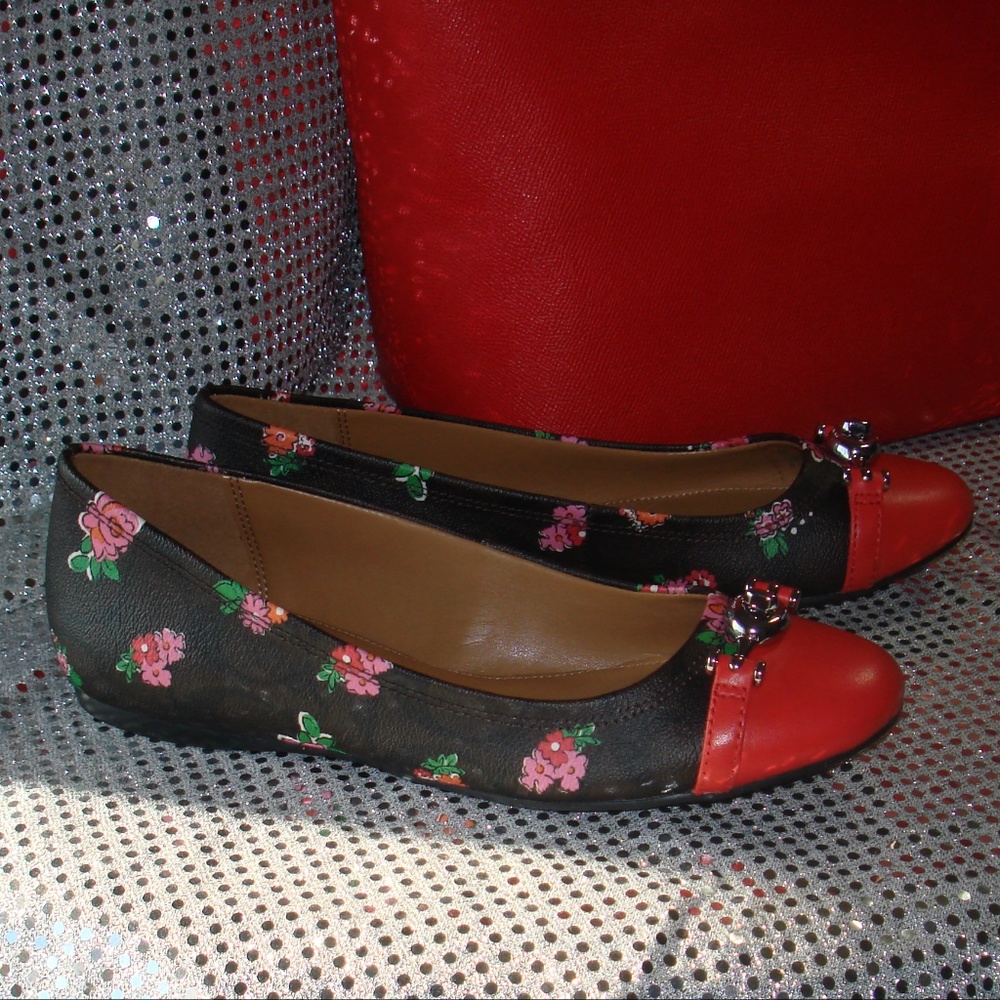 ❤️🔥COACH LEILA Brand New. Q9085 WOMENS FLORAL DESIGNER FLATS - Picture 3 of 8